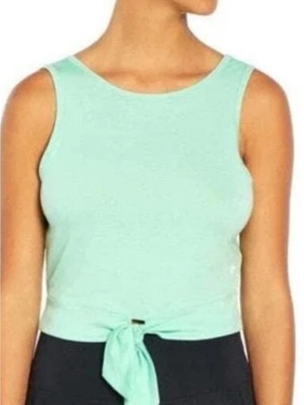 Wildfox Mint Tie-Front Crop Tank - Picture 1 of 3